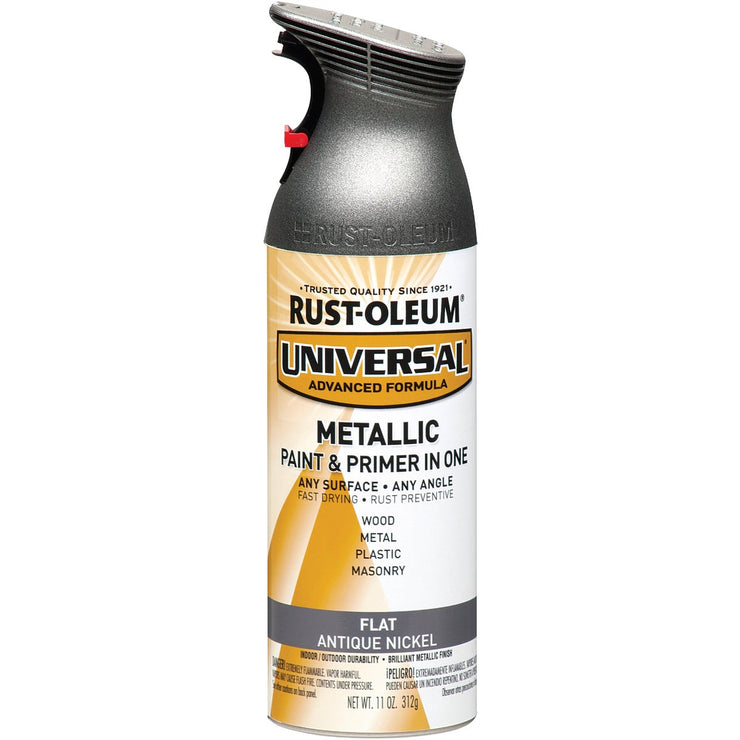 Rust-Oleum Universal 11 Oz. Metallic Flat All-Surface Spray Paint & Primer In One, Antique Nickel