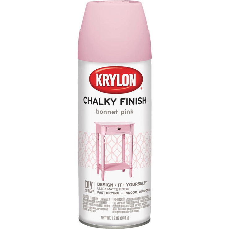 Krylon CHALKY FINISH 12 Oz. Ultra Matte Chalk Spray Paint, Bonnet Pink