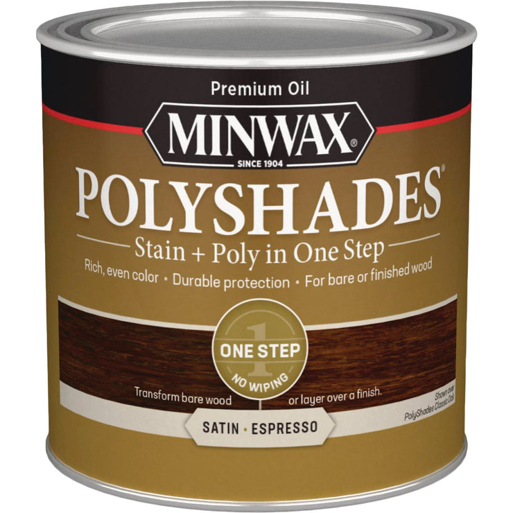 Minwax Polyshades 1/2 Pt. Satin Stain & Finish Polyurethane In 1-Step, Espresso