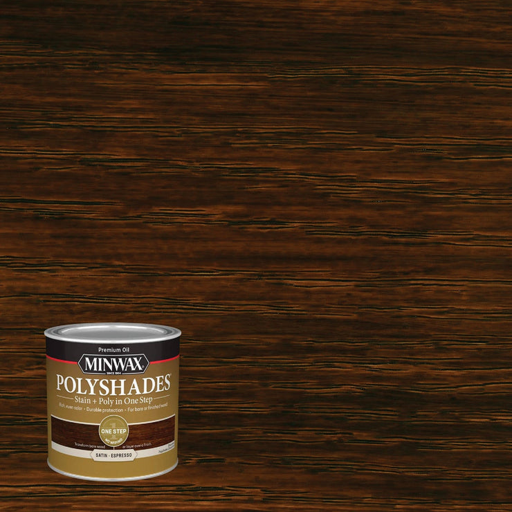 Minwax Polyshades 1/2 Pt. Satin Stain & Finish Polyurethane In 1-Step, Espresso