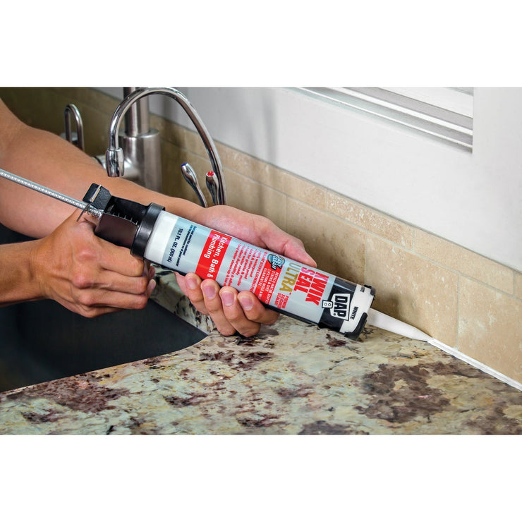 DAP KWIK SEAL ULTRA 10.1 Oz. White Siliconized Kitchen & Bath Sealant
