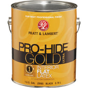 Pratt & Lambert Pro-Hide Gold Ultra Latex Flat Interior Wall Paint, Black, 1 Gal.