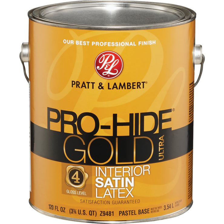 Pratt & Lambert Pro-Hide Gold Ultra Latex Satin Interior Wall Paint, Pastel Base, 1 Gal.