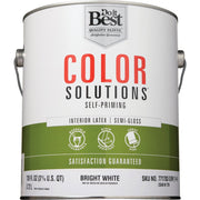 Do it Best Color Solutions Latex Self-Priming Semi-Gloss Interior Wall Paint, Bright White, 1 Gal.