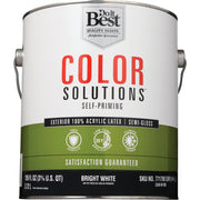 Do it Best Color Solutions 100% Acrylic Latex Self-Priming Semi-Gloss Exterior House Paint, Bright White, 1 Gal.