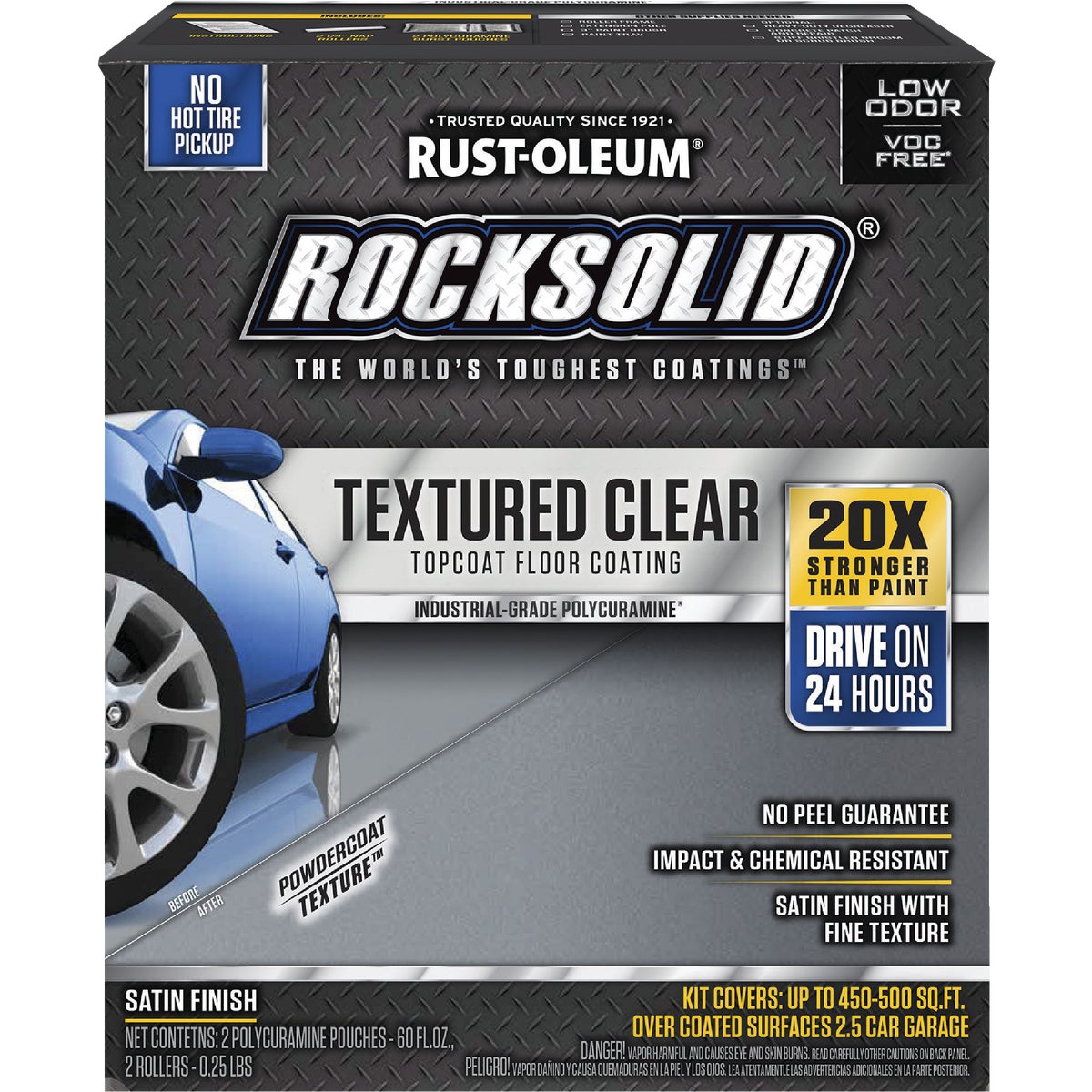 Rust-Oleum RockSolid Textured Topcoat Floor Coating Kit, Clear, 60 Oz ...