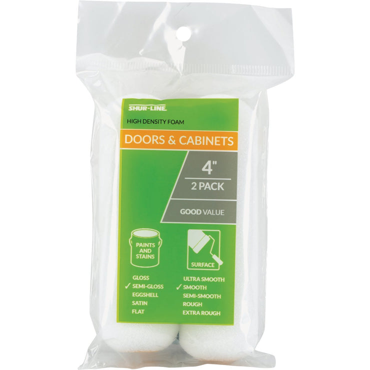 Shur-Line Cabinets & Doors 4 In. x 3/8 In. Foam Roller Cover (2-Pack)