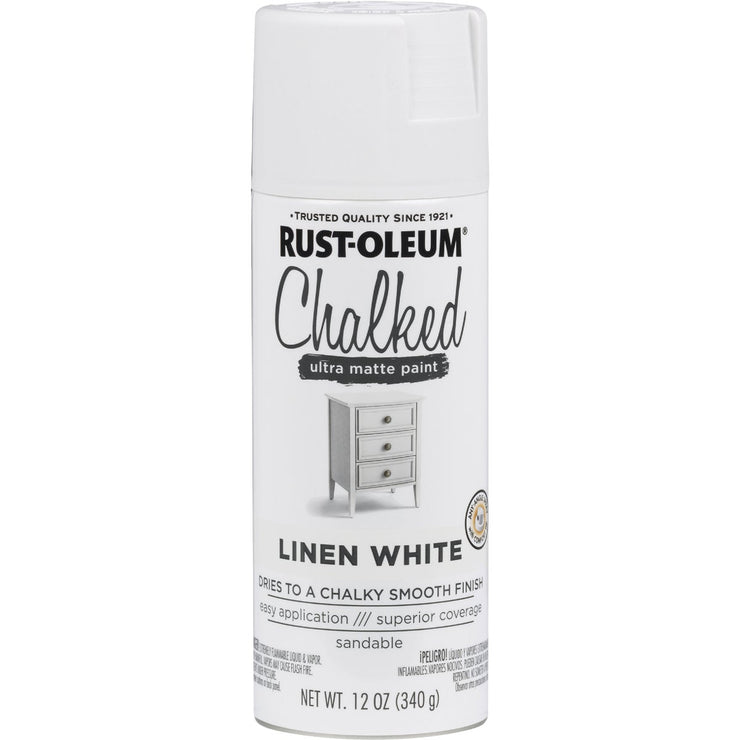 Rust-Oleum Chalked 12 Oz. Ultra Matte Spray Paint, Linen White