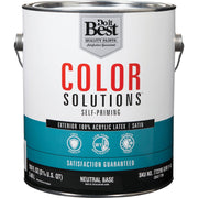Do it Best Color Solutions 100% Acrylic Latex Self-Priming Satin Exterior House Paint, Neutral Base, 1 Gal.