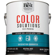 Do it Best Color Solutions 100% Acrylic Latex Self-Priming Satin Exterior House Paint, Neutral Base, 1 Gal.