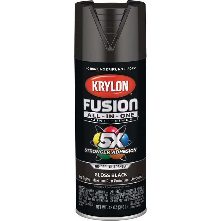 Krylon Fusion All-In-One Gloss Spray Paint & Primer, Black