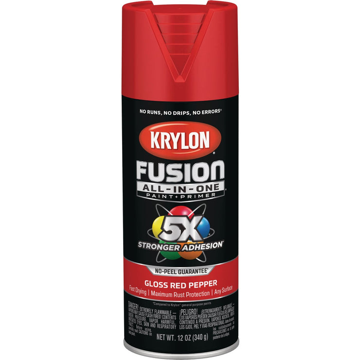 Krylon Fusion All-In-One Gloss Spray Paint & Primer, Red Pepper