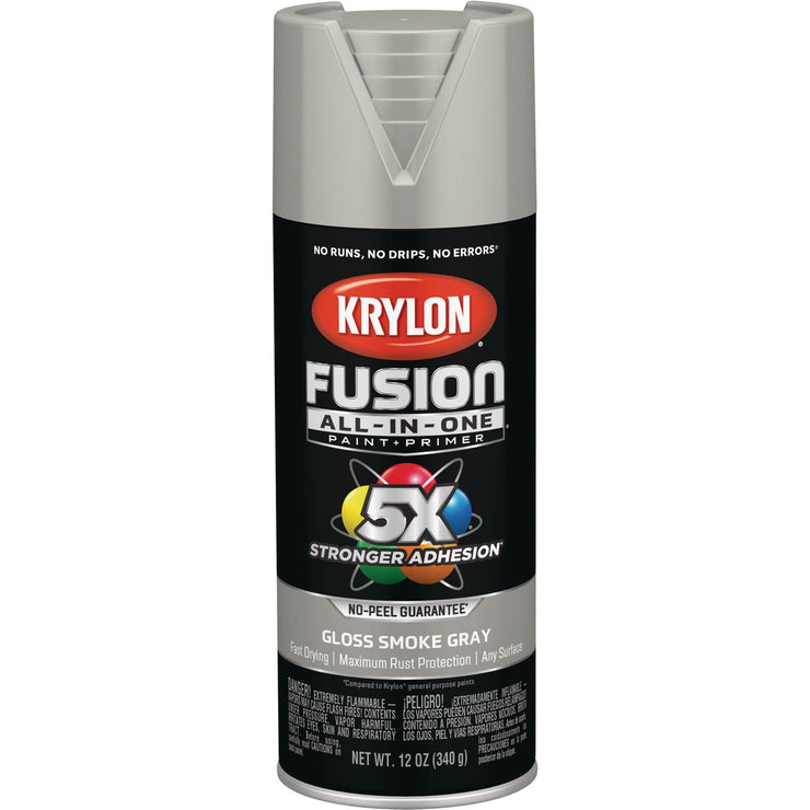 Krylon Fusion All-In-One Gloss Spray Paint & Primer, Smoke Gray
