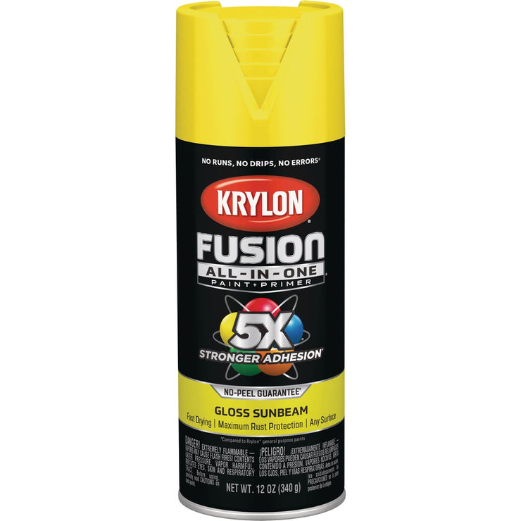 Krylon Fusion All-In-One Gloss Spray Paint & Primer, Sunbeam