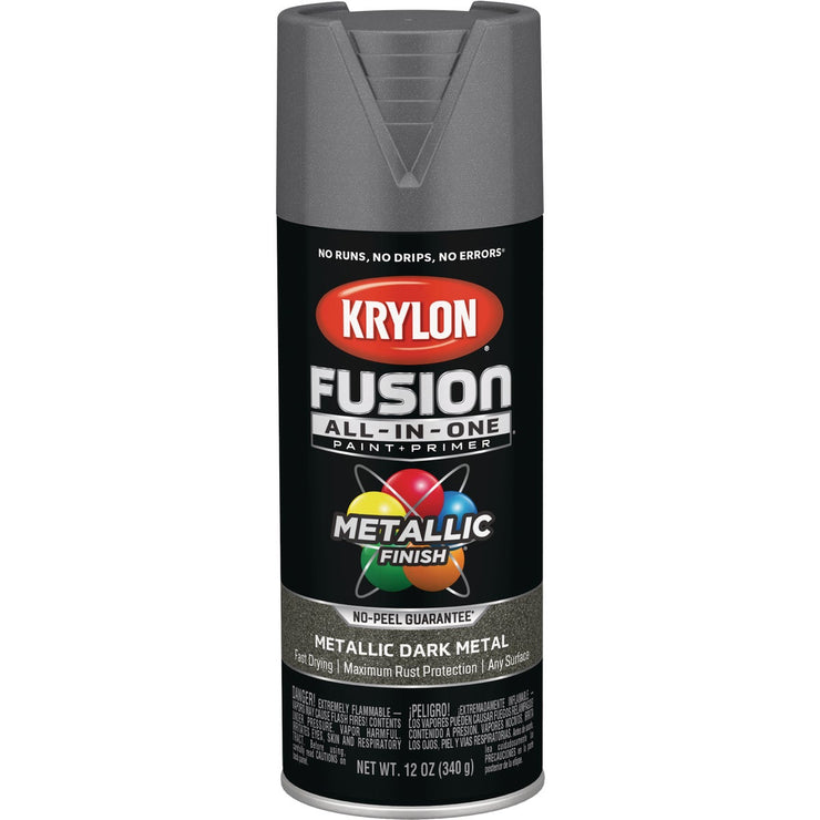 Krylon Fusion All-In-One Metallic Spray Paint & Primer, Dark Metal