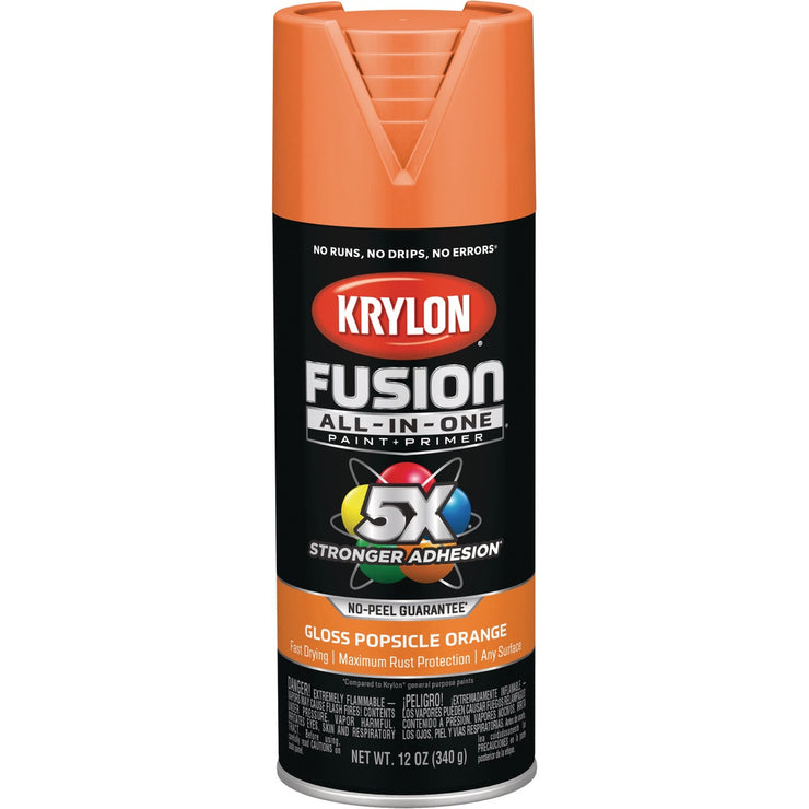 Krylon Fusion All-In-One Gloss Spray Paint & Primer, Popsicle Orange