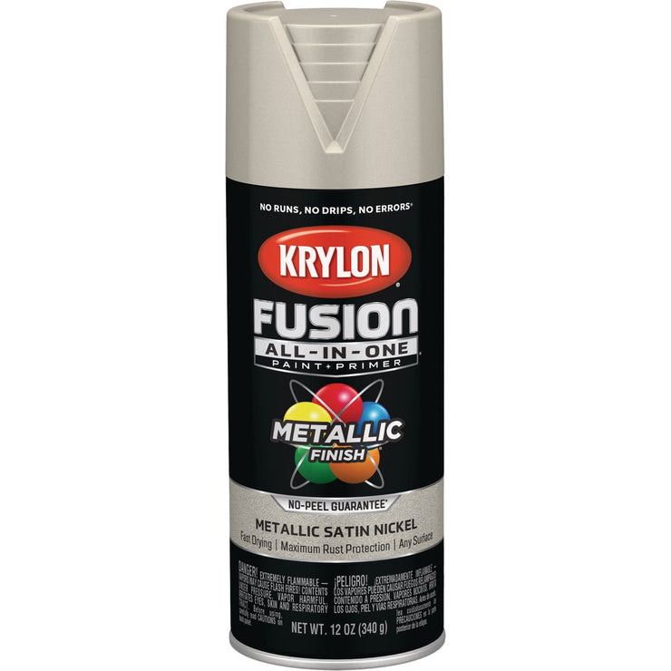 Krylon Fusion All-In-One Metallic Spray Paint & Primer, Satin Nickel