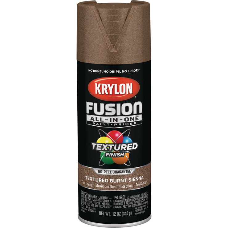 Krylon Fusion All-In-One Textured Spray Paint & Primer, Burnt Sienna