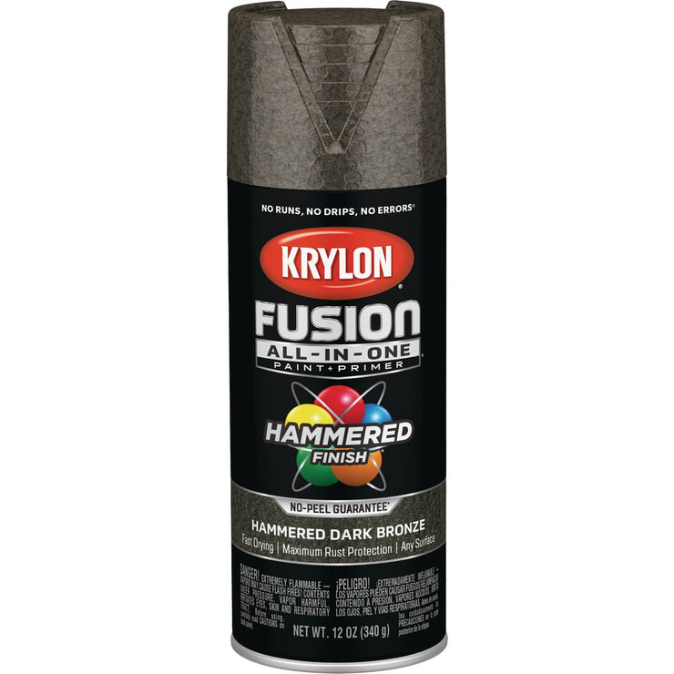 Krylon Fusion All-In-One Hammered Spray Paint & Primer, Dark Bronze