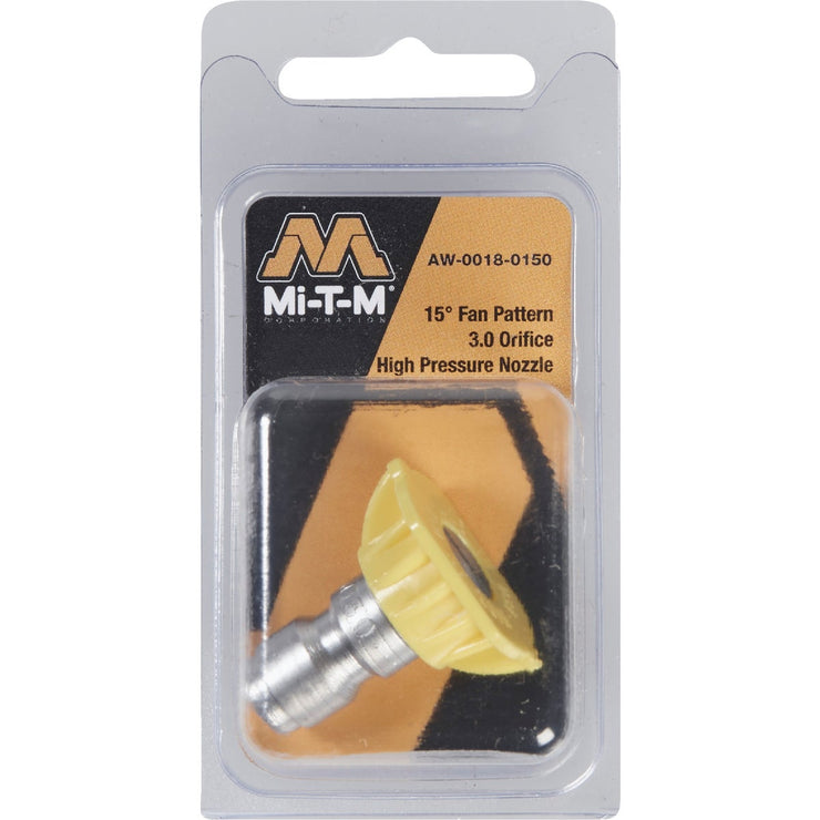 Mi-T-M 3.0mm 15 Degree Yellow Pressure Washer Spray Tip