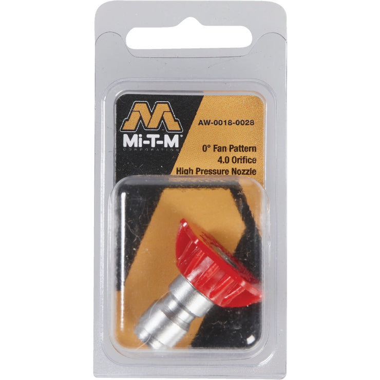 Mi-T-M 4.0mm 0 Degree Red Pressure Washer Spray Tip