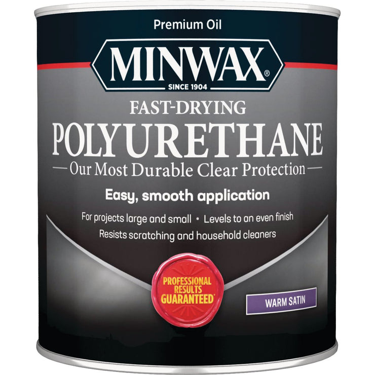 Minwax Satin Fast-Drying Interior Polyurethane, 1 Qt.