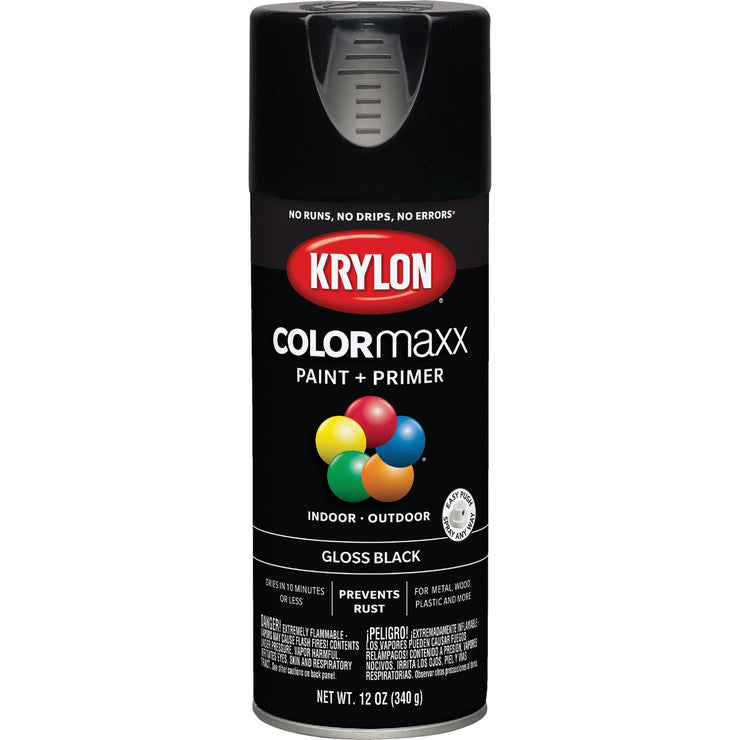 Krylon ColorMaxx12 Oz. Gloss Spray Paint, Black