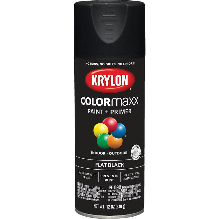 Krylon ColorMaxx 12 Oz. Flat Spray Paint, Black
