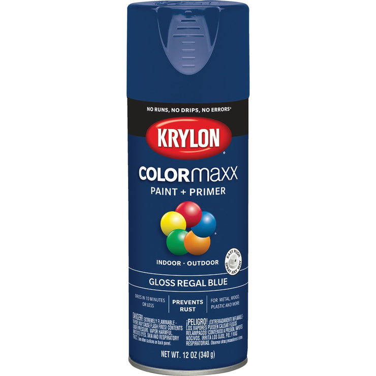 Krylon ColorMaxx 12 Oz. Gloss Spray Paint, Regal Blue