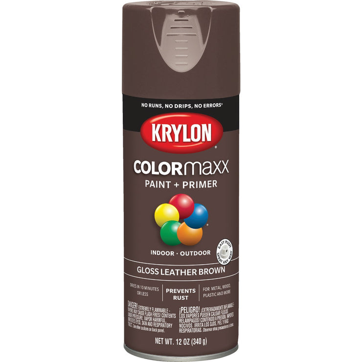 Krylon ColorMaxx 12 Oz. Gloss Spray Paint, Leather Brown
