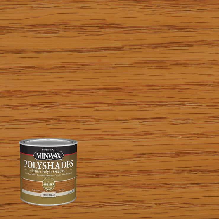 Minwax Polyshades 1/2 Pt. Satin Stain & Finish Polyurethane In 1-Step, Pecan