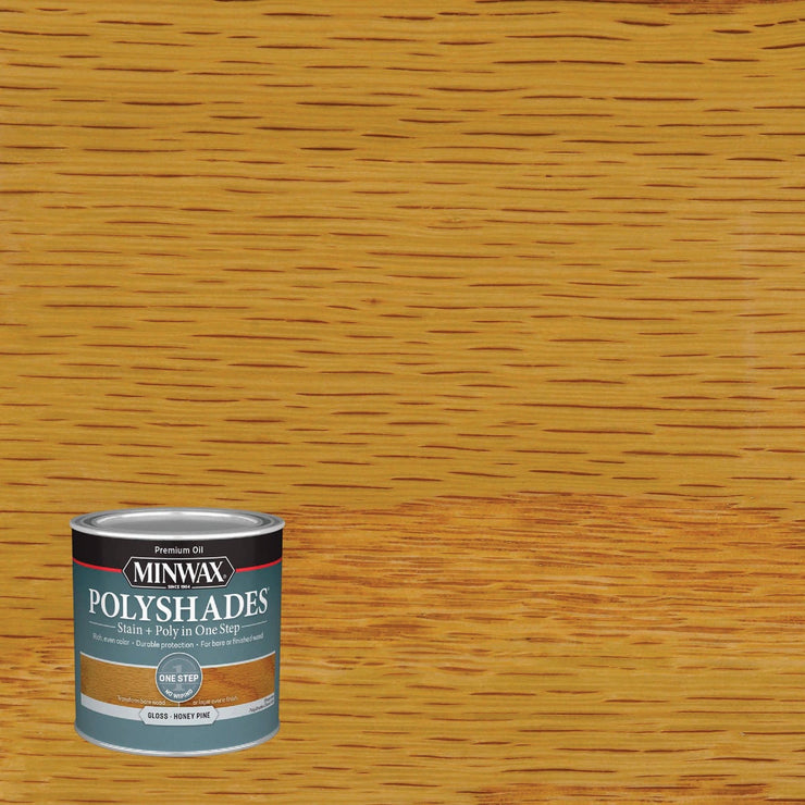 Minwax Polyshades 1/2 Pt. Gloss Stain & Finish Polyurethane In 1-Step, Honey Pine