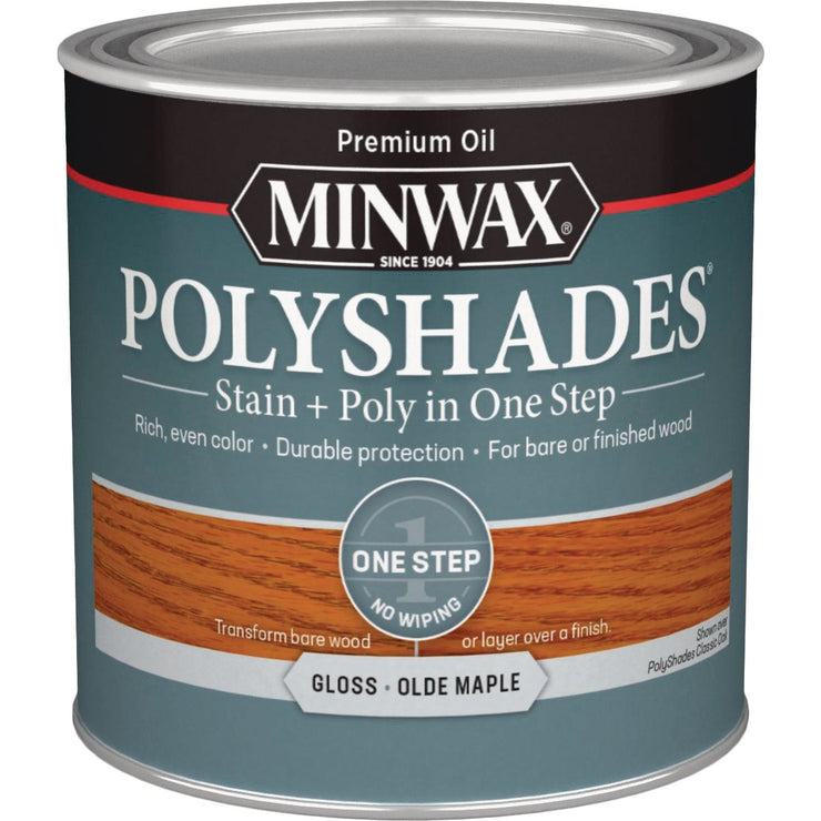 Minwax Polyshades 1/2 Pt. Gloss Stain & Finish Polyurethane In 1-Step, Olde Maple