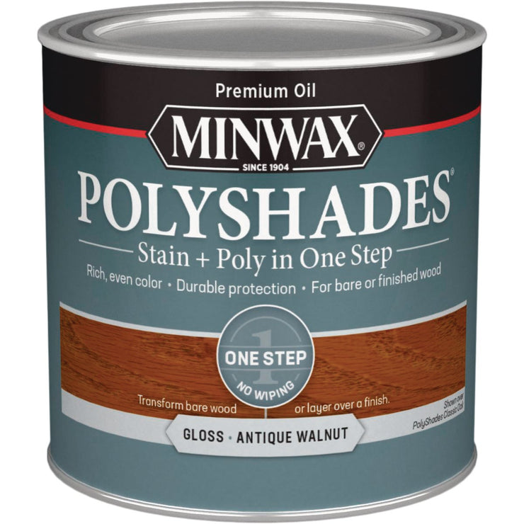 Minwax Polyshades 1/2 Pt. Gloss Stain & Finish Polyurethane In 1-Step, Antique Walnut