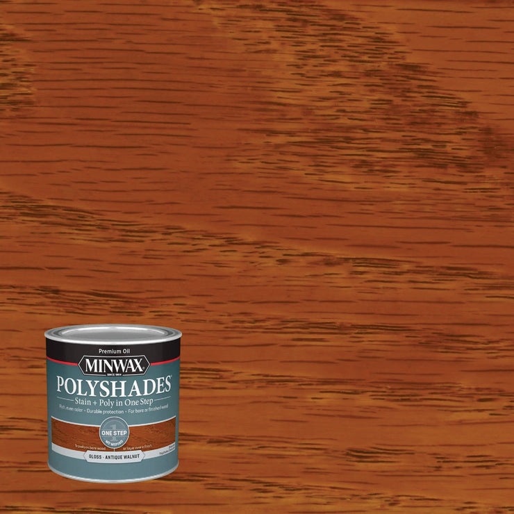 Minwax Polyshades 1/2 Pt. Gloss Stain & Finish Polyurethane In 1-Step, Antique Walnut