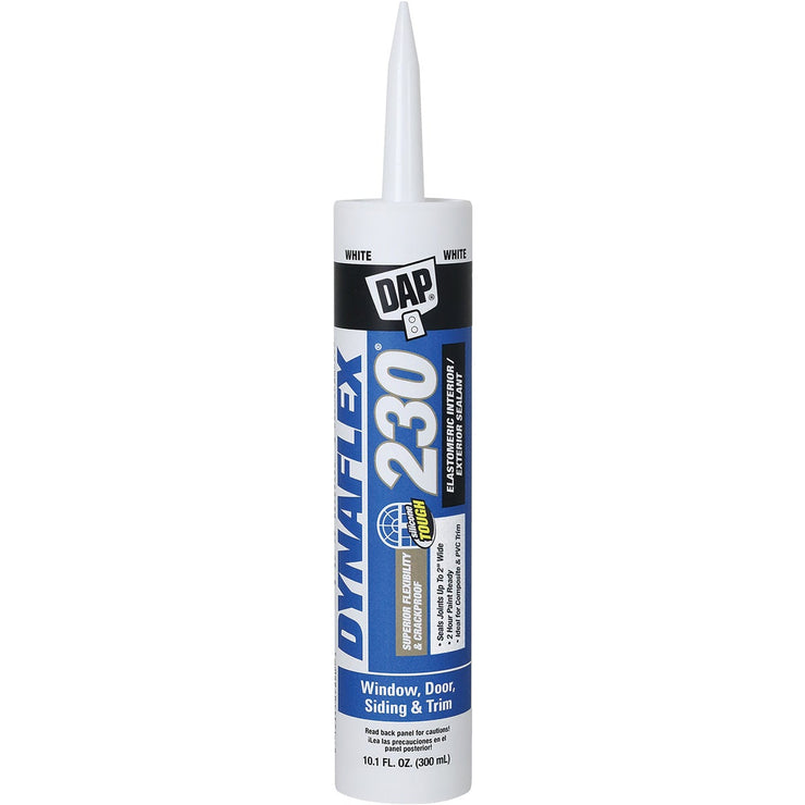 DAP DYNAFLEX 230 10.1 Oz. 100% Waterproof Window, Door, Siding & Trim Elastomeric Sealant, White