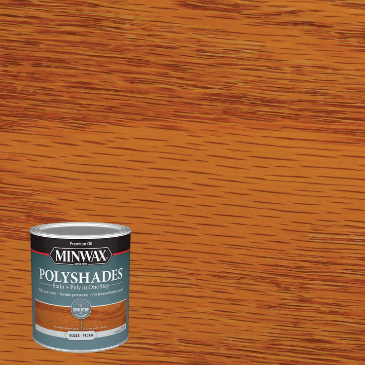 Minwax Polyshades 1 Qt. Gloss Stain & Finish Polyurethane In 1-Step, Pecan