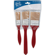 Smart Savers 1 In. Flat, 1-1/2 In. Flat, 2 In. Flat Polyester Assorted Paint Brush Set (3-Pack)