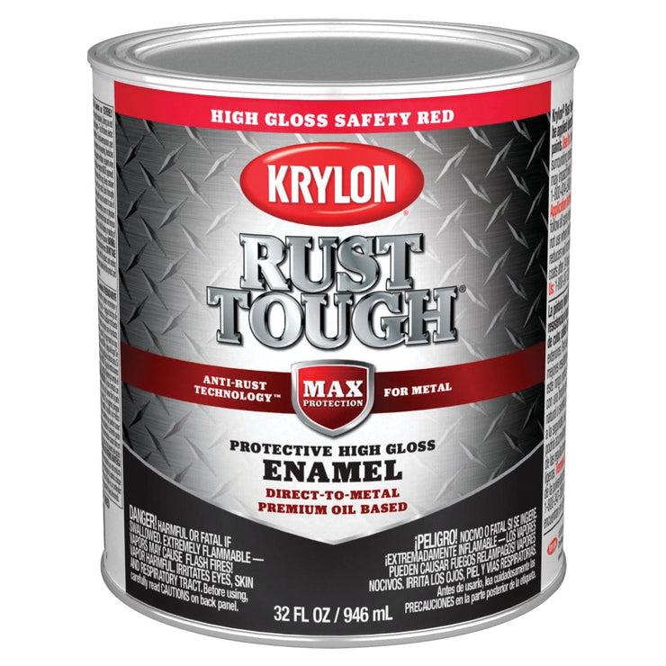 Valspar Oil-Based Gloss Anti-Rust Armor Safety Color Rust Control Enamel, Safety Red, 1 Qt.