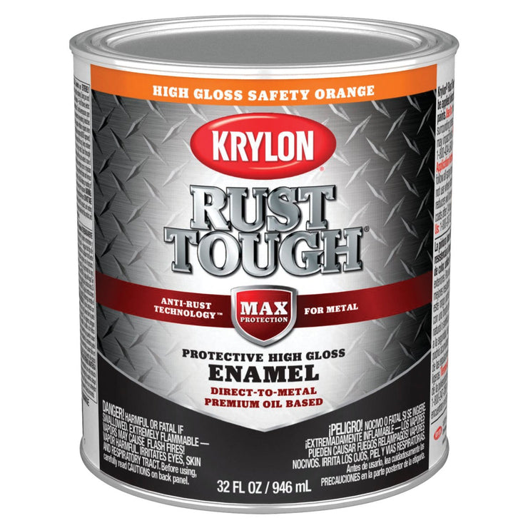 Valspar Oil-Based Gloss Anti-Rust Armor Safety Color Rust Control Enamel, Safety Orange, 1 Qt.