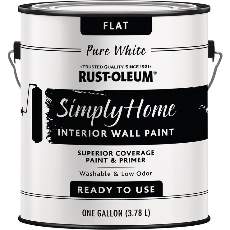 Simply Home Flat Pure White Interior Wall Paint, Gallon