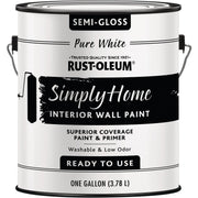 Simply Home Semi-Gloss Pure White Interior Wall Paint, Gallon