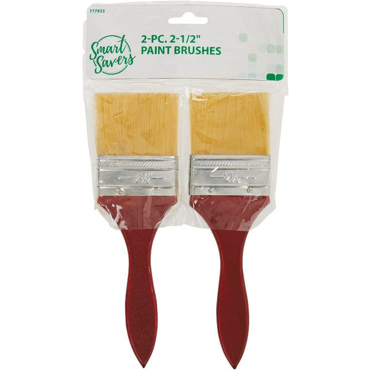 Smart Savers 2-1/2 In. Flat Trim Polyester Paint Brush Set (2-Pack)