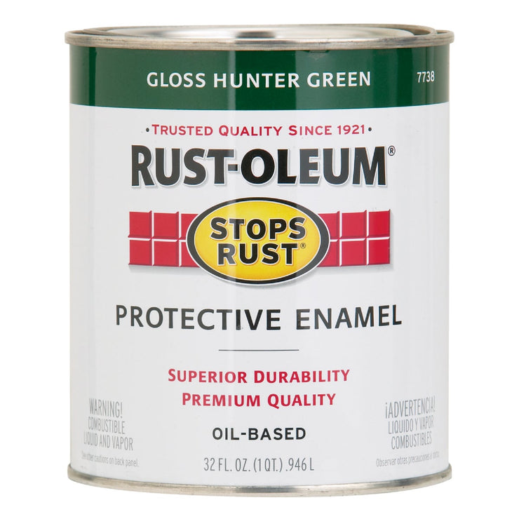 Rust-Oleum Stops Rust Oil Based Gloss Protective Rust Control Enamel, Hunter Green, 1 Qt.