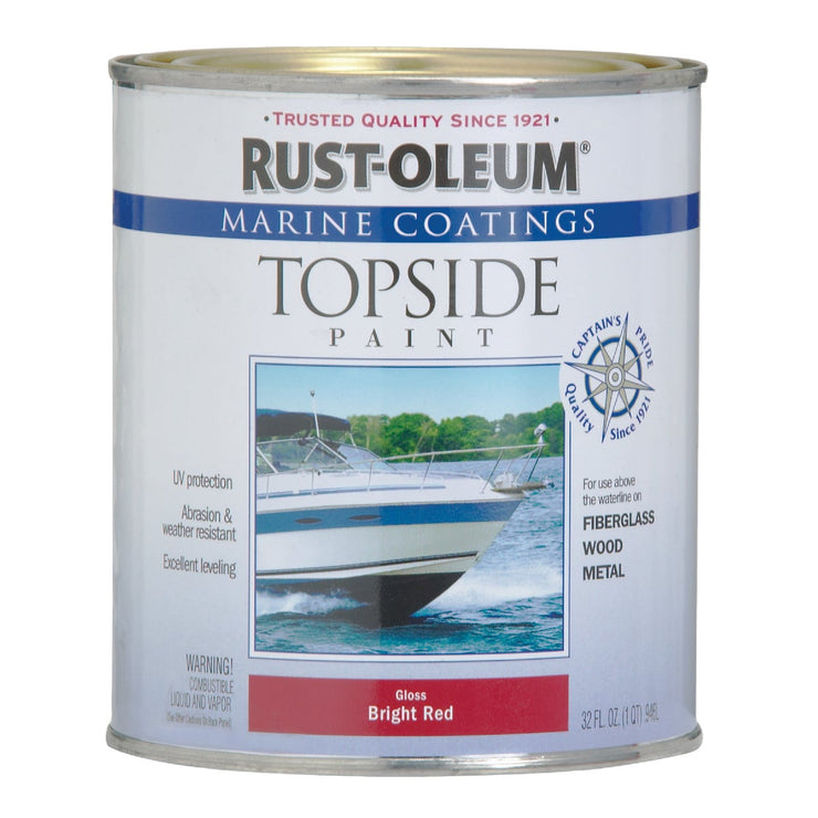 Rust-Oleum Gloss Marine Boat Topside Paint, Brilliant Red, 1 Qt.
