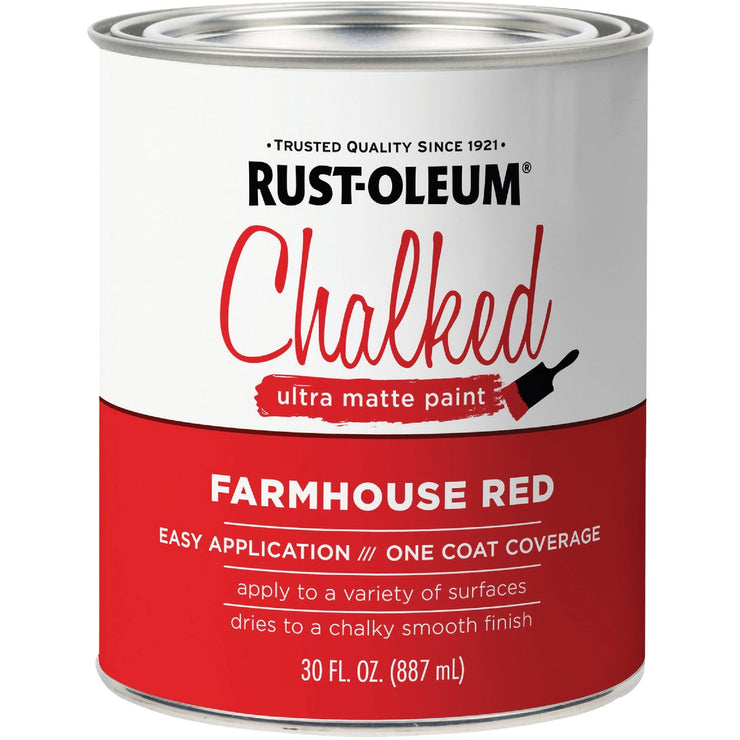 Rust-Oleum Chalked Ultra Matte Farmhouse Red 30 Oz. Chalk Paint