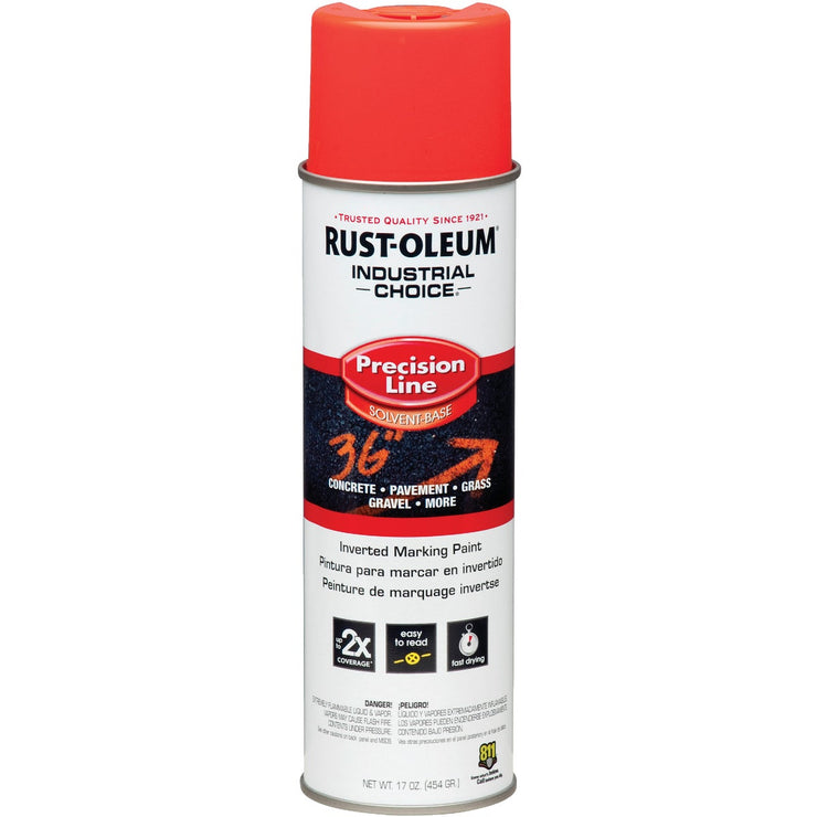 Rust-Oleum Industrial Choice Fluorescent Red Orange 17 Oz. Inverted Marking Spray Paint