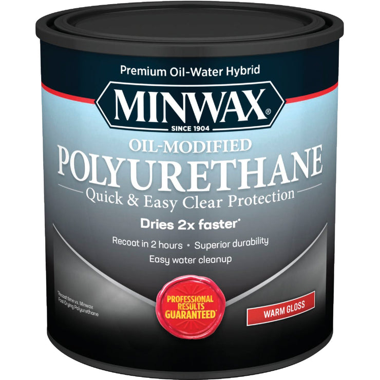 Minwax Gloss Water Based Oil-Modified Interior Polyurethane, 1 Qt.