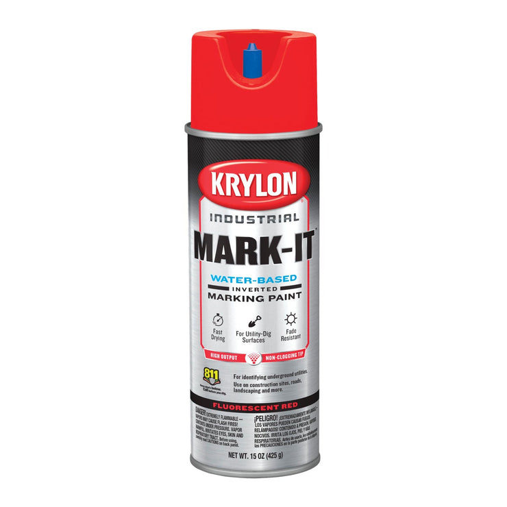 Krylon Fluorescent Safety Red 15 Oz. Inverted Marking Spray Paint