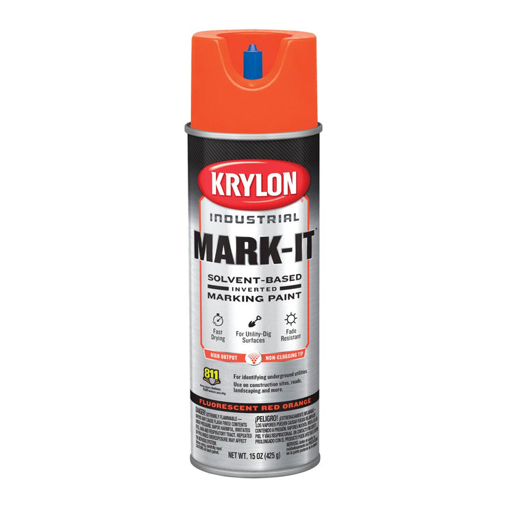 Krylon Fluorescent Red Orange 15 Oz. Inverted Marking Spray Paint